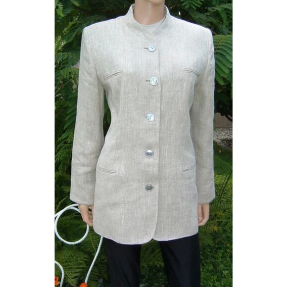 Harve Benard Women's Linen Button Up Blazer Jacket Black Size 10 ** Career - Picture 2 of 9